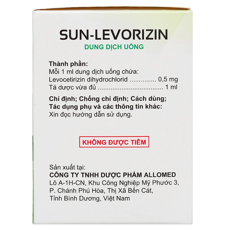 Dung dịch uống Sun-Levorizin 0.5mg/1ml trị triệu chứng viêm mũi dị ứng (30 ống x 5ml) - 3